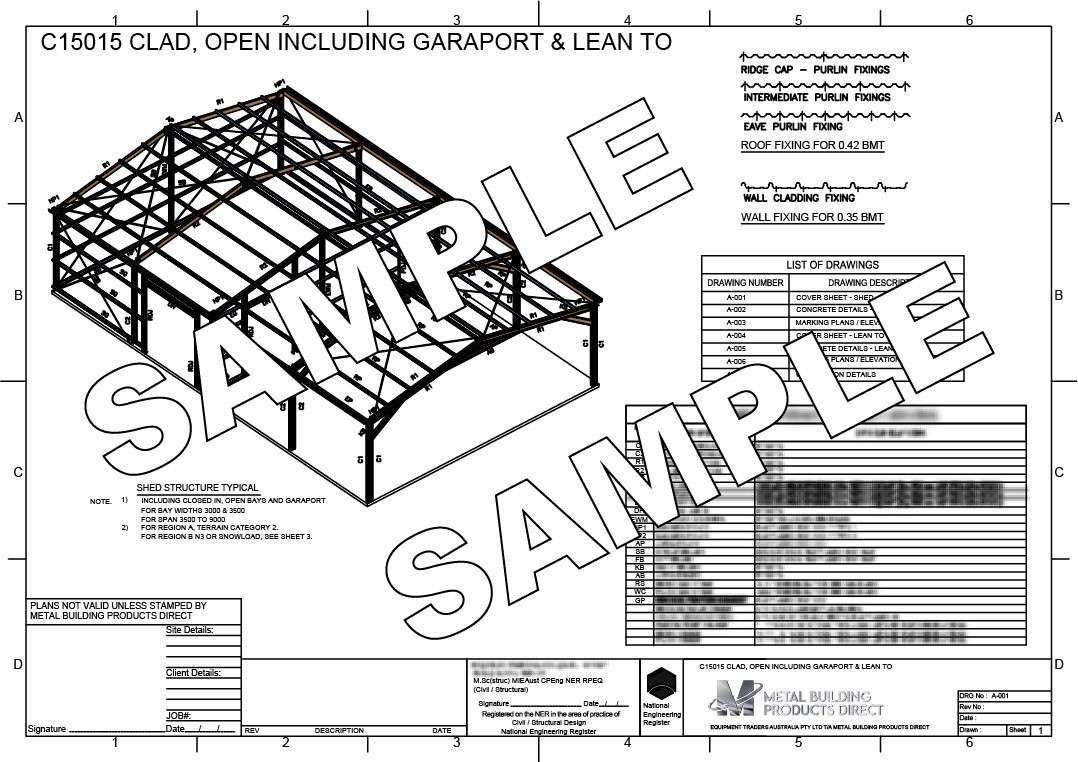 9m Span Shed Plans